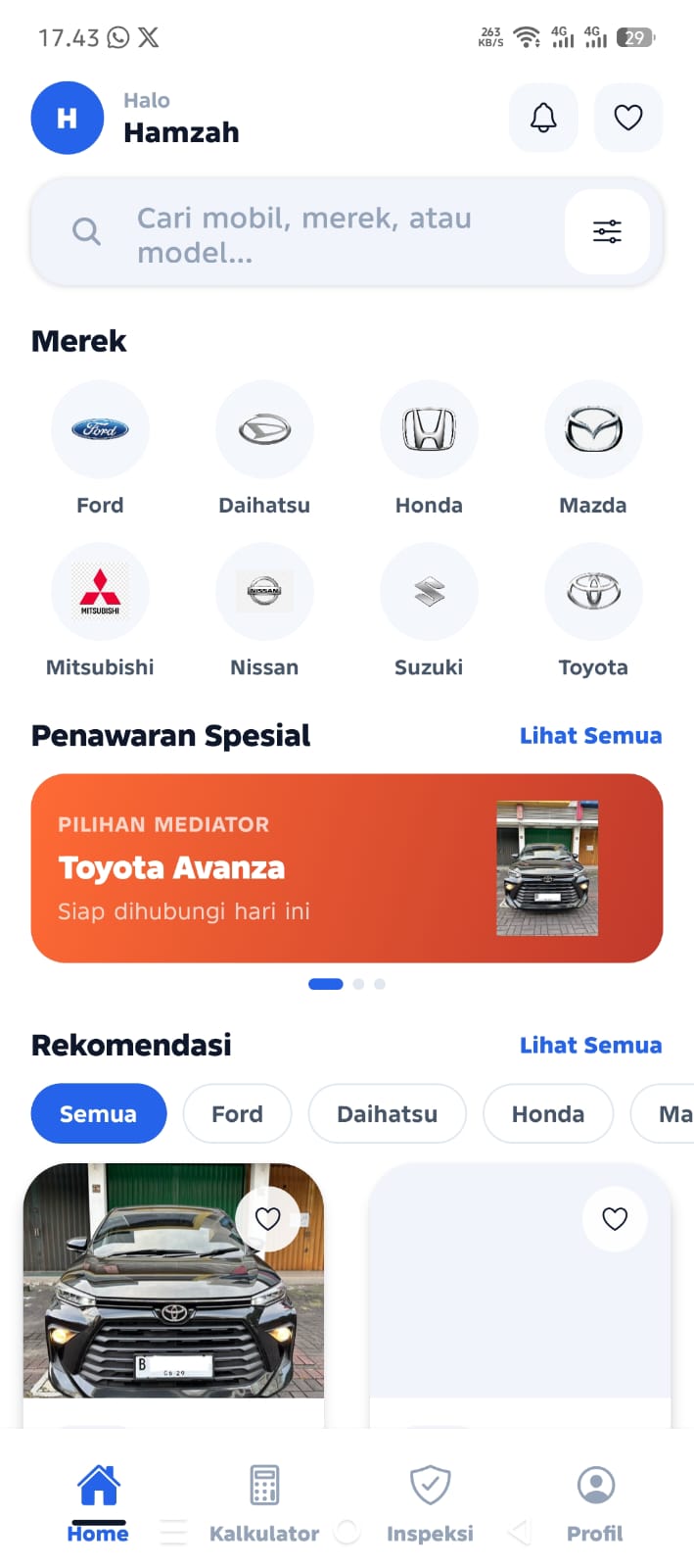 Aplikasi Mediator Mobil Bekas