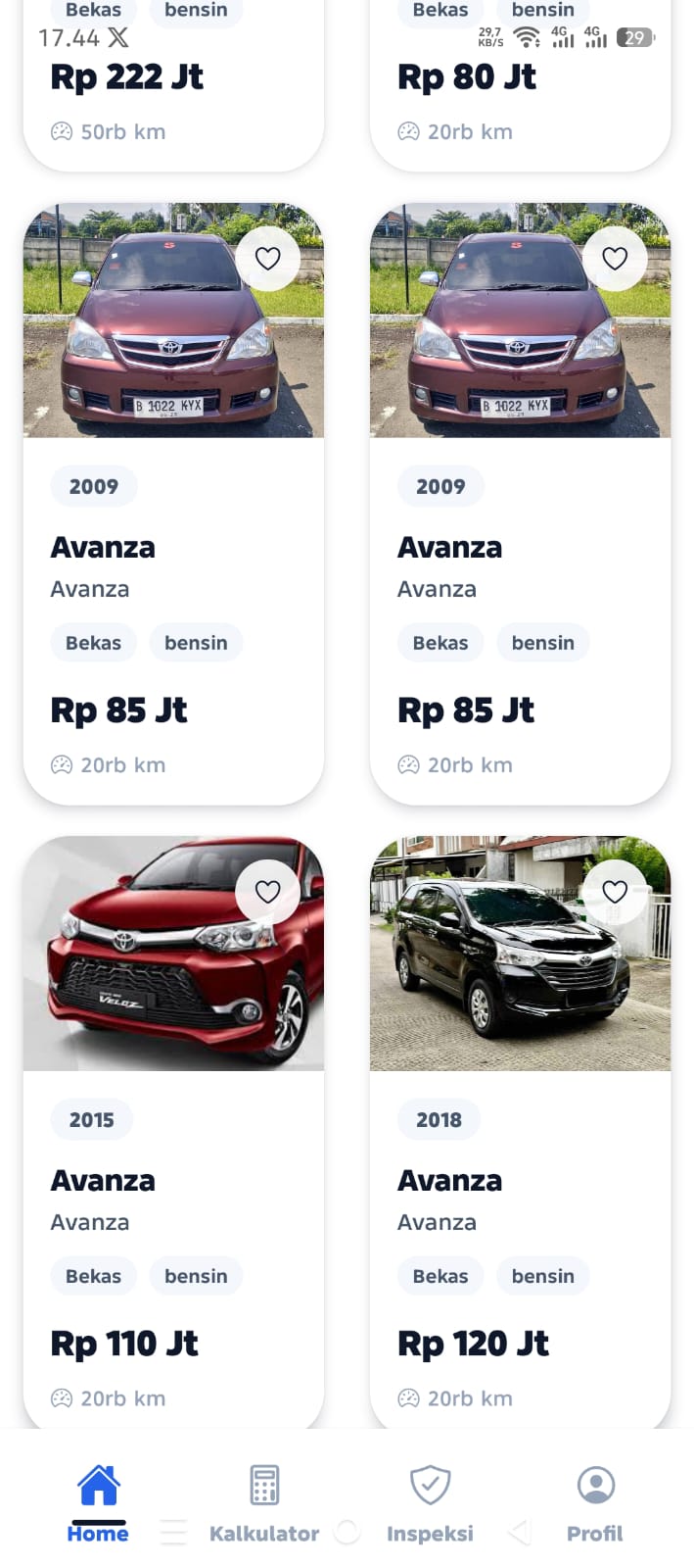 Aplikasi Mediator Mobil Bekas - Screenshot 2