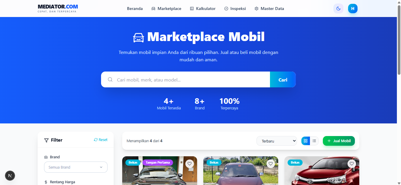 Mediator.com Marketplace & Inspeksi Mobil